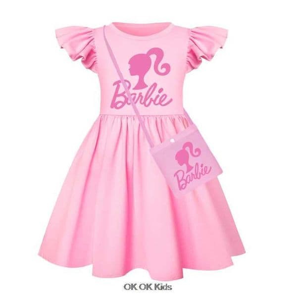 New Summer Dress Girls Movie Childrens Princess Tank Top Dress Girls Dress Flight Pajamas Childrens Clothing+Bag 1-8T W240902
