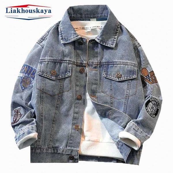 Boys Denim Jacket For Boys Fashion Coats Children Clothing Autumn Baby Clothes Outerwear Embroidery Cartoon Jean Coat 110-170cm Y240903