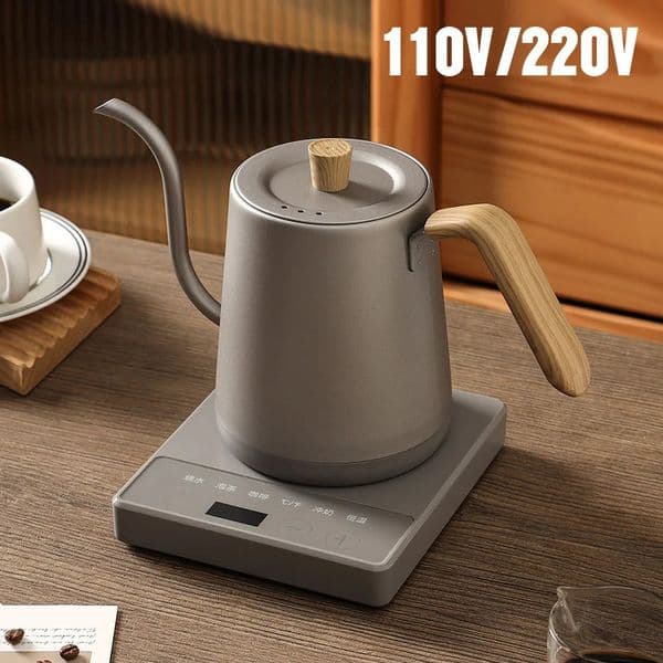 Gooseneck electric kettle 800ml manual brewing coffee pot intelligent tea temperature control 1000W fast heating 110V220V 240902