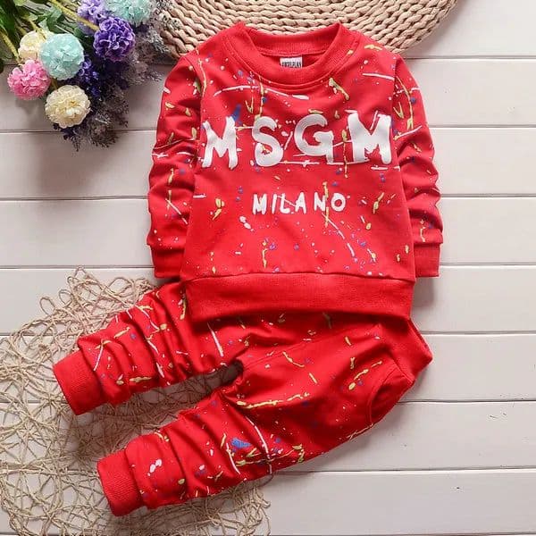 Luxury Kids 2pc Toddler Baby Boys Clothes T Shirt Pants Kids Sportswear Clothes Children Clothing -8 Autumn Kids Designer Clothes Boys 1-4Years DEG2409037