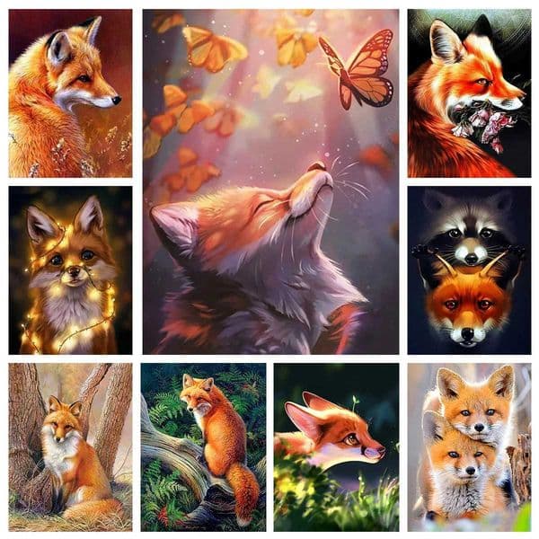 Cute Little Fox Personality DIY Full Drill Diamond Decorative PaintingXJ240816