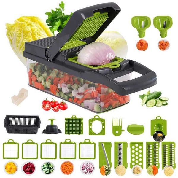 New 16 in 1 Multifunctional Vegetable Chopper Handle Food Grate Food Chopper Vegetable Slicer Dicer Cut Kitchen Items SuppliesXJ240903