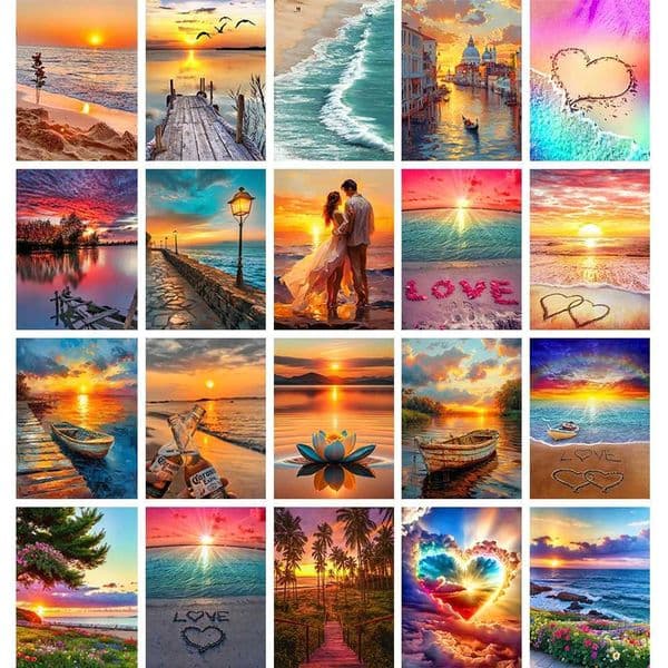 5d Diy Diamond Embroidery Full Square/Round Diamond Painting Kits Beach Landscape Mosaic Rhinestone Puzzle DecorationXJ240816