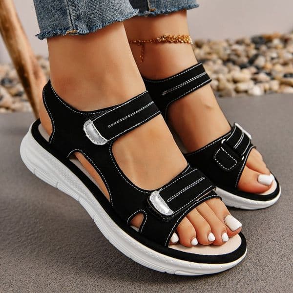 Elegant New Genuine Leather Women's Sport Style Lightweight Slippers Women Sandals Plus Size 43 3129 9184e