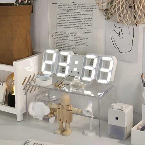 Smart 3d Digital Alarm Clock Wall Clocks Home Decor Led Digital Desk Clock with Temperature Date Time Nordic Large Table Clock Y240904