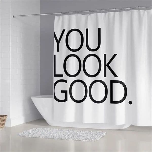 Letter shower curtains simple Nordic art bathroom curtains home decoration bathroom screens bathroom accessories polyester fabric 240903