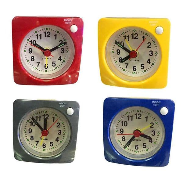 1pc Bedside Silent Sweep Alarm Clock Small Square Student Silent Snooze Alarm Clock NonTicking Noise With LED Snooze Light Decor Y240904