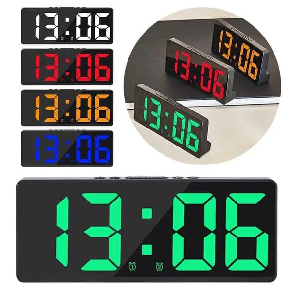 Teperature Snooze Night Mode Desktop Table Clock Voice Control Digital Alarm Clock 12/24H Anti-disturb Funtion LED Clocks Watch Y240904