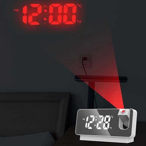 Multi-function Projection Electronic Clock Luminous Silent Alarm Clock Student Bedside Table Clock Home Desktop Decoration Y240904