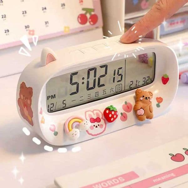 Timing Alarm Clock Smart Time Table Decoration Students Wake-up Artifact Electronic Clock Watch Digital Alarm Clock with decor Y240904