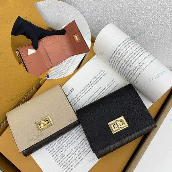 Luxury Designer Wallets Mens Women Coin Purse Wallet Victori Credit Card Holder Luisity Brown Flower Key Pouch Holders Short Wallets Mini Wallets With Box M82398