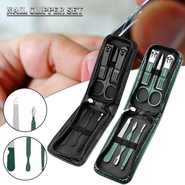 6 pieces/set of nail clips foot massage set ergonomic set personal nail care tool with leather storage bag W240904