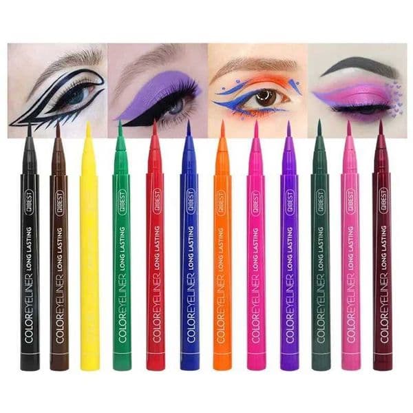 12 Color Eyeliner Liquid Waterproof Easy To Wear Make Up Matte Charming Eye Liner Blue Red Green White Gold Brown Eyliner PenXJ240904