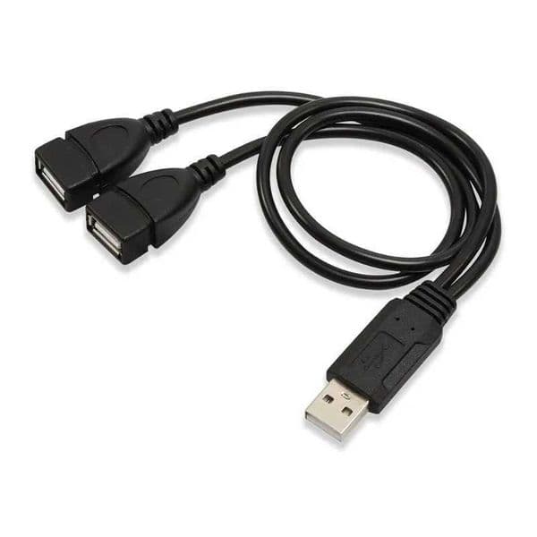 Universal USB 2.0 male to dual USB female socket splitter 2-port USB hub data cable adapter cable for laptops CL240905