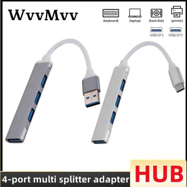 USB Hub Type C 30 USB-C Hub Divider 4-port USB3.0/2.0 USB-C High Speed Data Transfer OTG CL240905