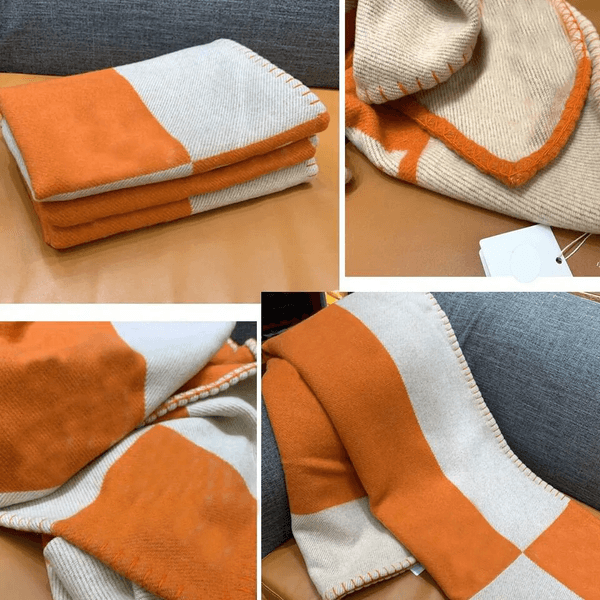 H letter cashmere designer soft scarf shawl portable warm plaid sofa bed wool knit blanket 140-170CM dh850