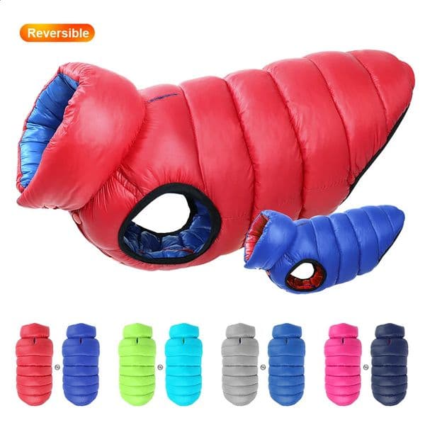 Reversible Dog Clothing Winter Windproof Jacket 3layer Warm Pet Coat Tank Top Suitable for Small Medium and Large Dogs French Bulldogs 240906