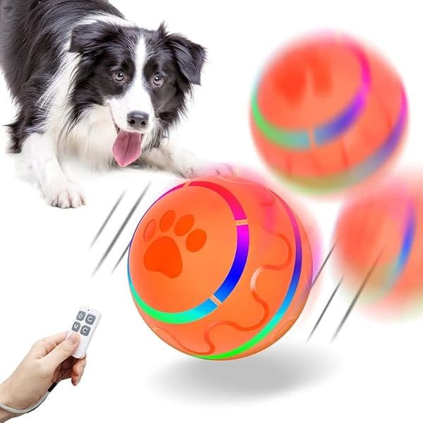 Peppy Pet Ball for Dogs with Remote Control, Interactive Dog Toy with Led Flash Lights for Dogs Breed, Durable Wicked Ball with Motion Activat BPA-Free USB Rechargeable