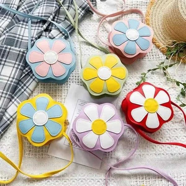 Cute flower girl coin wallet shoulder bag childrens mini bag cross body handbag casual childrens messenger bag W240906
