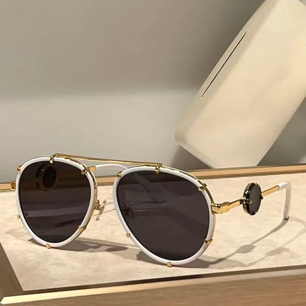2024 New Sunglasses Men Women European Stylish High Quality Pilot Titanium Alloy Frame Eyewear UV400 Verve Business Travel Luxury Fashion Glasses