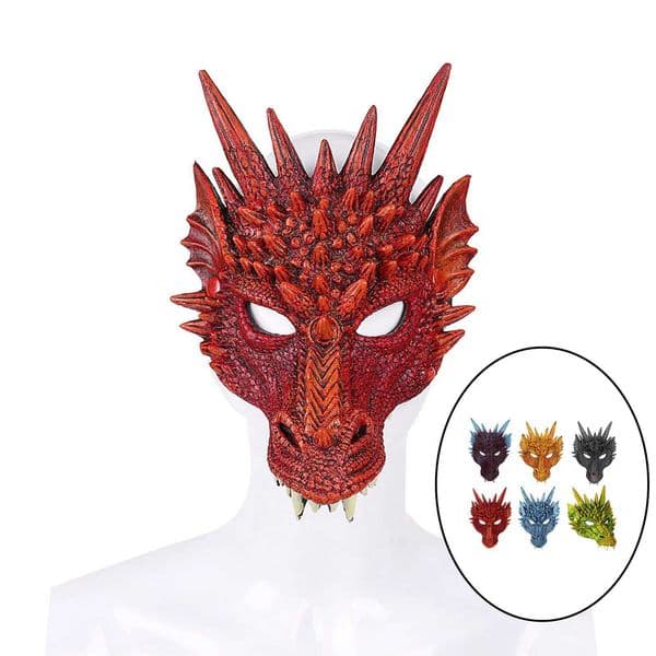 2026 New Horror Evil Dragon Monster Full Head Cover For Men Women Cosplay Prop Party Slayer Masquerade Halloween Festival Mask Fancy Toys