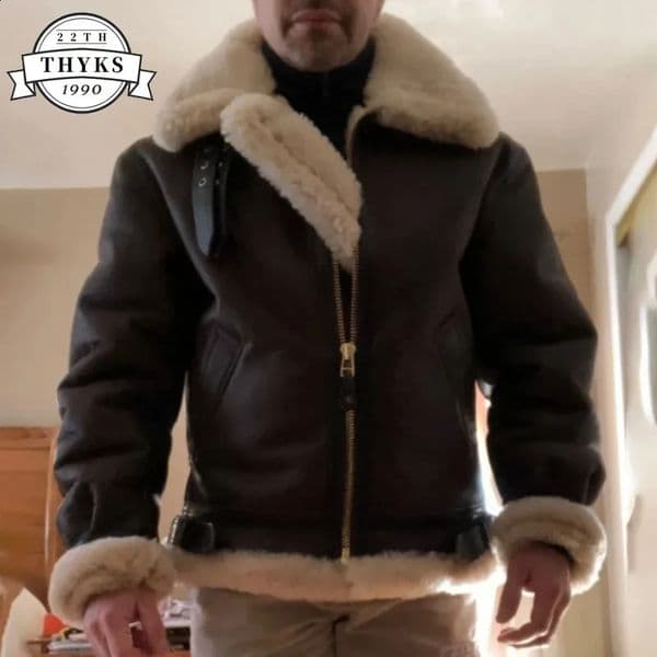 retro leather jacket mens casual zipper thickened warm fur integrated Parkas jacket outdoor Pilot PU jacket autumn 5XL 240905
