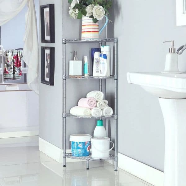 Corner 4th floor bathroom shelf storage rack kitchen bathroom organizer 240905
