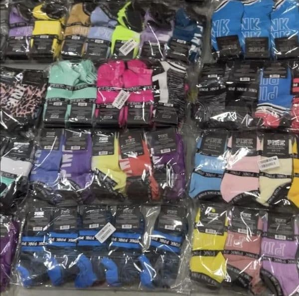 Have Real Photos with Tags Pink Black Socks Adult Cotton Short Ankle Socks Sports Basketball Soccer Teenagers Cheerleader Girls Women Sock Wholesale