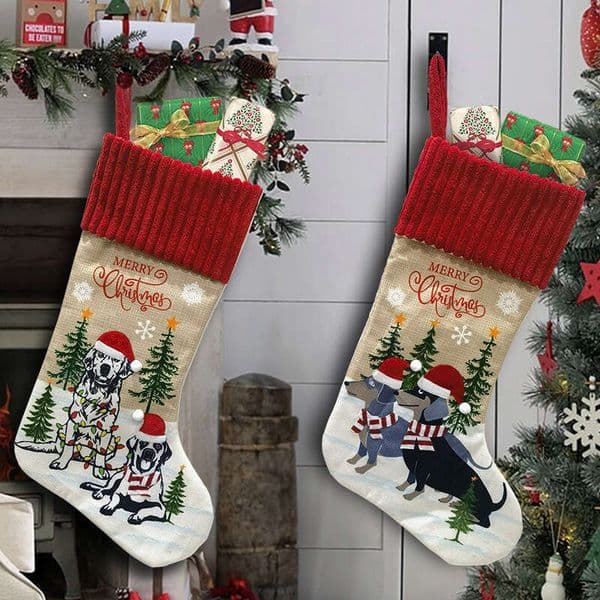 New X CM Decoration Long Stockings Pet Fireplace Christmas Tree Pendant Gift Bag Soc