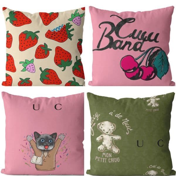 Fashion Cover Throw Pillow Letter Catroon Comfortable Pillows Covers Home Fabric Sofa Cushion Cushions 45-45cm Y260520