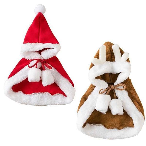Funny Cat Christmas Costume Santa Cosplay Pet Christmas Cape Dress Up Clothes Warm Red Scarf Cloak With Hat Pet AccessoriesXJ240906