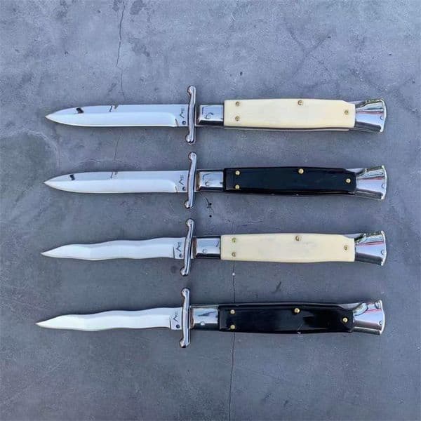 Mirror Polished Folding Knife with Acrylic Handle Portable EDC Hunting and Camping Survival Tool