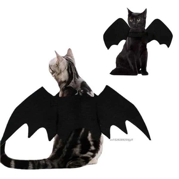 Halloween Pet Cat Bat Wing Cosplay Prop Fancy Dress Costumes Outfit Artificial Wing Clothes for Small Dogs Pet HalloweenXJ240906