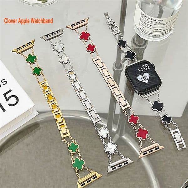 Clover watch straps for Apple Watch Band straps 49mm 45mm 44mm 42mm 41mm 40 38mm Metal Heavy Watch Bracelets Polished Matte iWatch 10 9 8 7 6 5 Strap Replacement Men Women