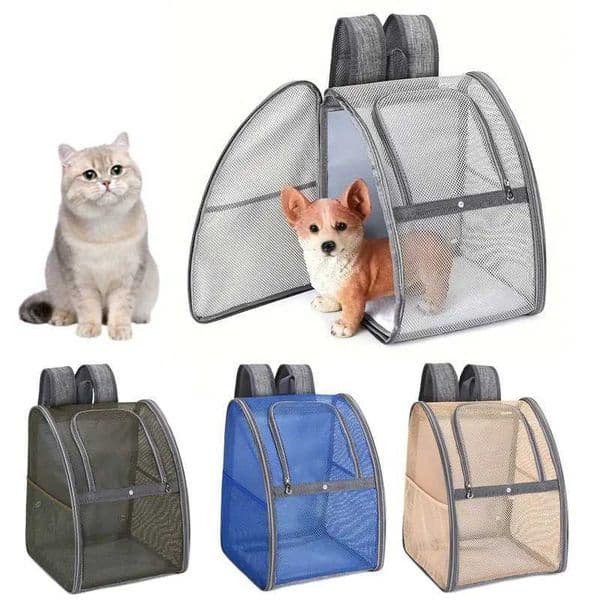 Portable Breathable Cat Carrier Backpack Travel Outdoor Adventures Comfortable Adjustable Straps Shoulder Bag Small Dog CatXJ240907