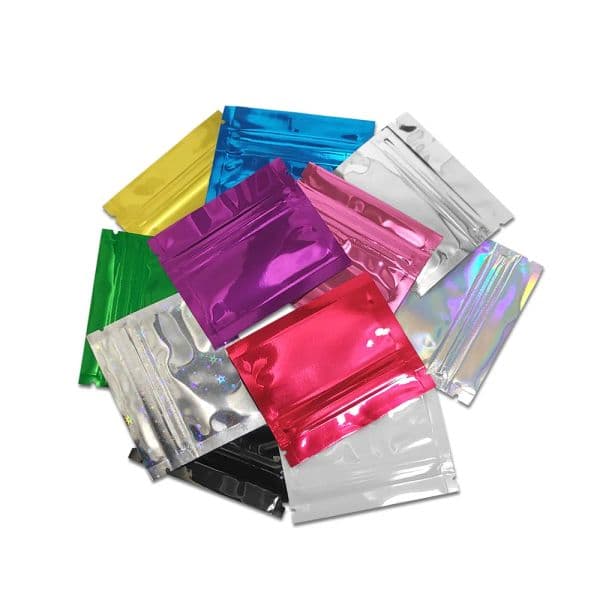wholesale 200pcs/lot Small Resealable Glossy Aluminum Foil Zip Lock Packing Bag Coffee Powder Candy Packag Mylar Bags with Zipper Top