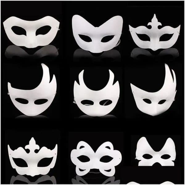 White Party Masks Unpainted Face Plain/blank Paper Pp Mask Diy Dancing Christmas Halloween Masquerade 4.23 JJ 9.12