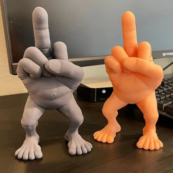 Middle Finger Figure With Legs 3D Printed Desktop Statue Decoration Desk Funny Hand Gesture Resin Creative Ornament Sculpture 240909