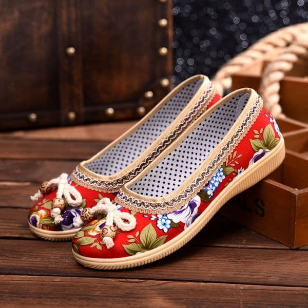 Loafers Breathable Mom Fashion Cloth Old Beijing Soft Bottom Driving Cotton Fabric Flat Shoes Women hn6 0e44