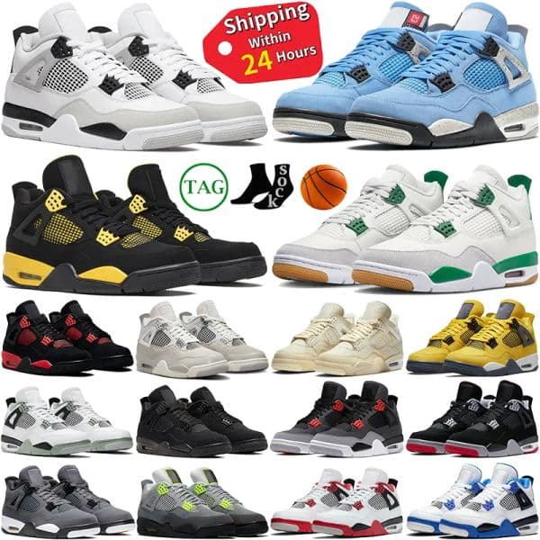 Mens Basketball Shoes Military Black Cat Sneakers University Blue Red Cement Thunder Pine Green White Oreo Seafoam Shimmer Cool Grey Men Women Sports Trainers
