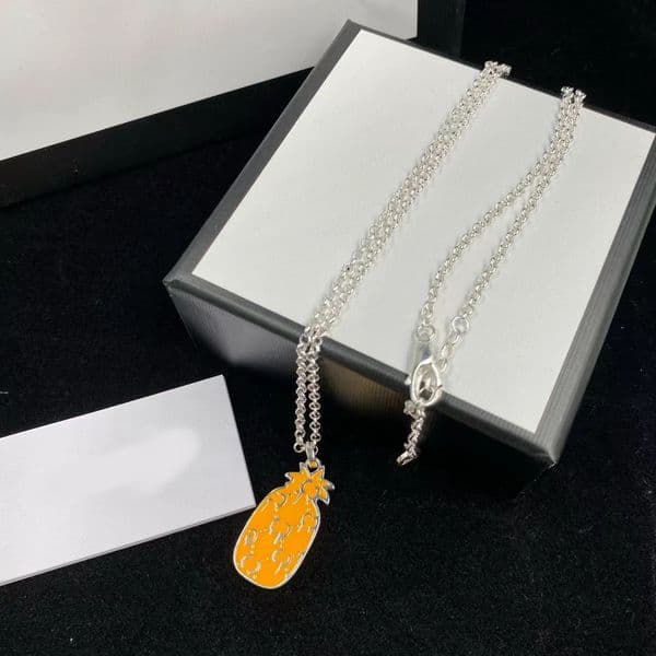 Luxury Designer Enamel Pendant Necklace for Men and women Stylish exquisite 925 Silver Necklace Sweater Chain lovers gift jewelry