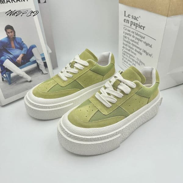 Men Casual Sneaker Designer Retro White Board Fashion Nubuck Leather Breathable Height Increased Flat Platform Sport Shoes 2318 2575