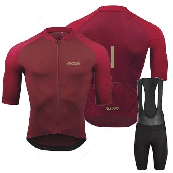 2023 Rvouei Cycling Jersey Set Summer Short Sleeve Breathable Mens MTB Bike Clothing Maillot Ropa Ciclismo Uniform Suit 240910