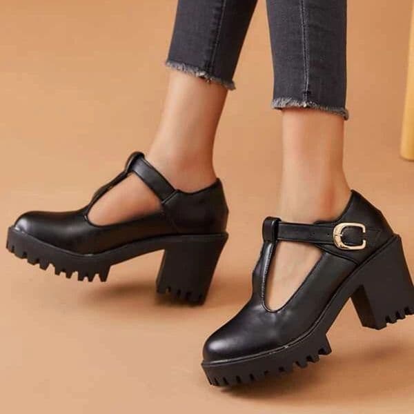 2025 new Medium Classic Heels Lolita Girls Black T-straps Casual Punk Women's Heeled Platform New Spring Pumps Loafer Shoes 9d68