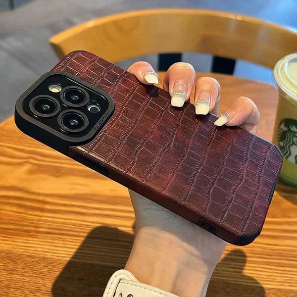 For Read iphone 15 16 14 12 11 13 Pro 15Pro Max mini X XS X S Max XR SE2 SE 2022 7 8 Plus Phone Case Crocodile Leather Cover Z250220