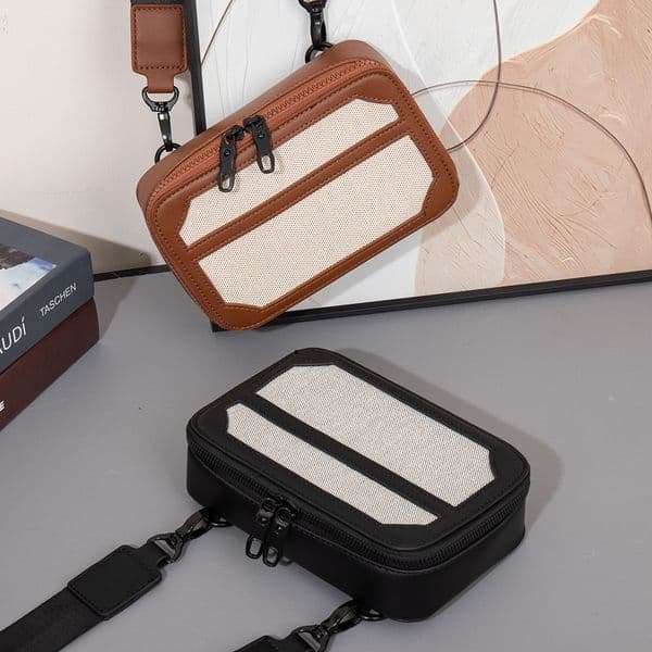 Crossbody bag for men 2024 new small package simple casual shoulder bags fashionable brown mens cross body purse wallets CSD24091410F5