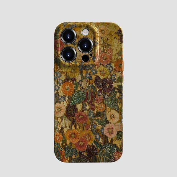 Designer Phone Case Ins Literary and Retro Flowers Case for iPhone 16 15 14 13 Pro Max 12 11 Pro Plus XR shock-absorbing ultra-thin hard film cover M241008