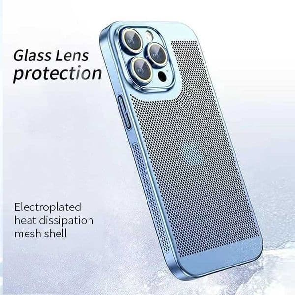 Electroplate Breathable Heat Dissipation Cooling Case For iPhone 16 15 14 Pro Max 13 12 11 PC Hard Back Cover P240914