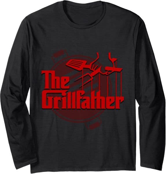 Long Sleeve Shirts for Men sweatshirt The Grillfather Funny Cool BBQ Grill Chef Gift Tee Streetwear Casual tops clothes 1c