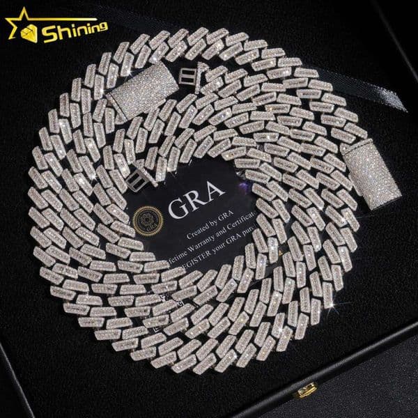 Necklace Jewelry Cuban Link Chain Custom Vvs Moissanite 20MM Rhombus Iced Out Sterling Sier Pass Diamond Test Hip Hop Chains for Men Jewelery
